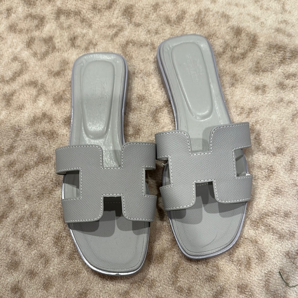 Gray Slide Sandals